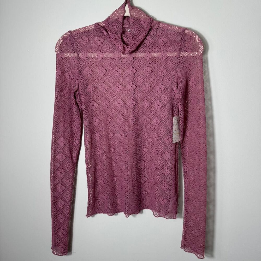 Free People Women's Small Sheer Pink Shirt